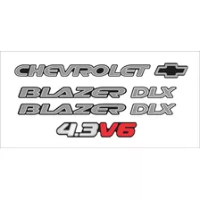 Kit Adesivo Emblema 3d Resinado Chevrolet Blazer Dlx 4.3v6 2