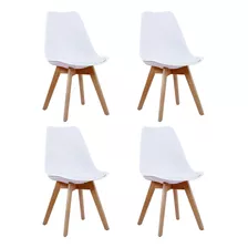 Kit Cadeiras Charles Eames Siena Leda Saarinen Cozinha 4und. Estrutura Da Cadeira Branco