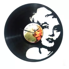 Reloj De Pared En Disco De Vinilo De Marylin Monroe.