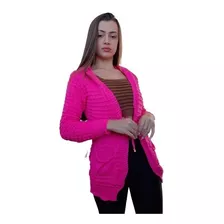 Cardigan Quimono Feminina De Tricot Manga Longa