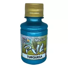 Tinta Pva Metal Colorido 100ml - True Colors - Pronto Cor Turquesa - 7971