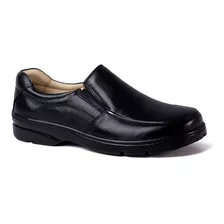 Sapato Casual Doctor Shoes Esporão Em Couro Preto Doctor Sho