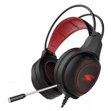 Auricular Para Gaming Negro Y Rojo Con Micrófono