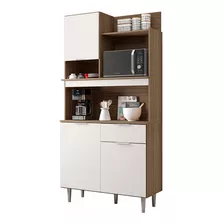 Cozinha Compacta Julia 3 Portas 1 Gaveta Carvalho/off White Cor Bege