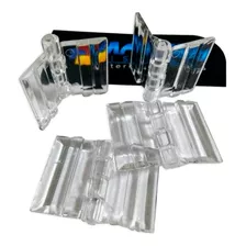 Dobradiça Acrílico Cristal 38x27mm Com 50 Pares (100 Peças)