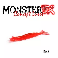 Isca Artificial Soft Monster 3x X-solid (8 Cm) - 5 Unidades Cor Cor - Red