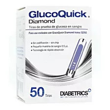 Tiras Glucoquick Diamond Voice/mini/gd50 Caja X50 Color Blanco/azul