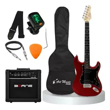 Kit Guitarra Giannini Stratocaster + Capa + Amp E Acessórios