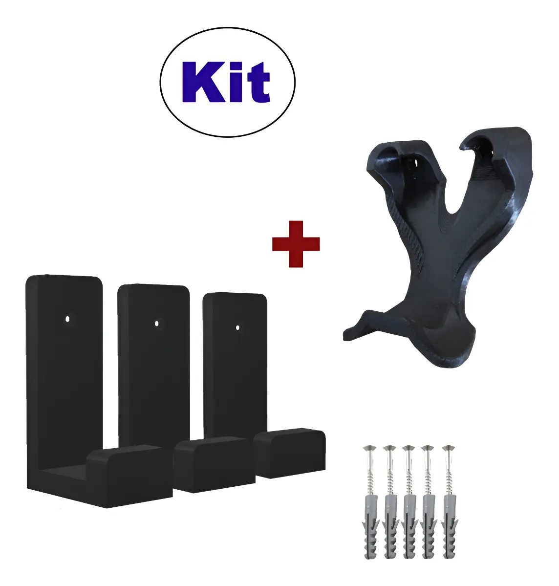Kit Suporte Parede Ps4 Slim + Suporte Controle Ps4 Preto