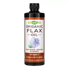 Natures Way Organic Flax Oil Aceite De Lino Orgánico 480ml Sabor Neutro