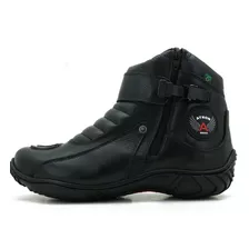 Bota Honda Motociclista Motoqueiro Coturno Ziper Couro 271 