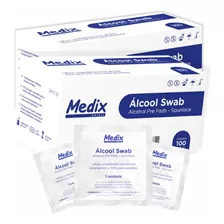 Alcool Swab 100un Lenço Umedecido Assepsia Saches 70% Medix