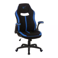 Cadeira Gamer Anima Azul/preta Estofada Regulagem De Altura