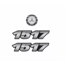 Kit Adesivos Emblema Compatível Mercedes Benz 1517 Krt68