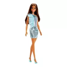 Barbie Fashionista Vestido Glitter Morena - Mattel