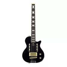 Guitarra Eléctrica Traveler Eg-1 Custom De Aliso Gloss Black Brillante Con Diapasón De Nogal Negro