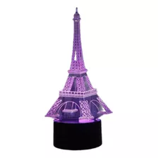 Lampara Velador Led Torre Eiffel Pantalla Acrilico