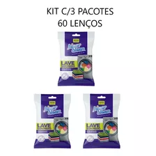 Kit C/3 Pct 60 Lenços Lave Sem Medo Anti Mancha Hiperclean