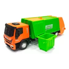 Caminhão De Brinquedo Coletor Lixo Iveco Com Lixeira Criança Cor Sortido