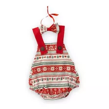 Roupa Infantil Natal Macacão Conjunto Festa Natalina Bebe 