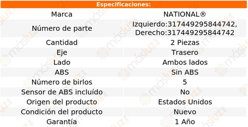 2- Mazas Traseras Sin Abs Eagle Vision 1997 National Foto 4