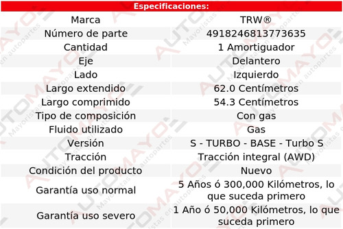 Un Amortiguador Gas Delantero Izquierdo Trw Cayenne 03-06 Foto 2