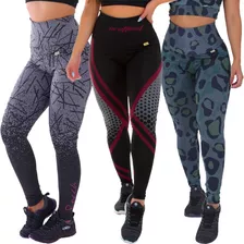 Kit 3 Leggings Plus Size Cintura Altissima Zero Transparêcia