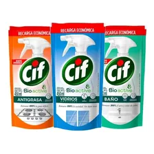 Kit Repuestos Limpiadores Cif Antigrasa - Vidrios Y Baño