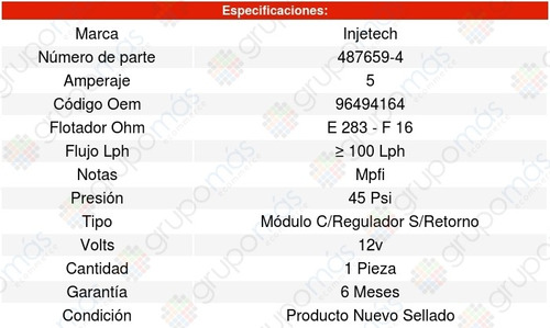 Modulo Bomba Combustible Wave5 4cil 1.6l 05/05 8135606 Foto 4