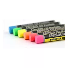 Giz Pastel Oleoso 12 Cores Metálicas Fluorescentes Pentel