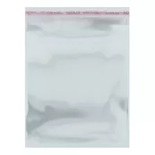 Saco Plástico Com Aba Adesiva Transparente 6cm X 7cm 100pçs