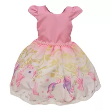 Vestido Unicórnio Luxo Infantil Temático Festa Lindo