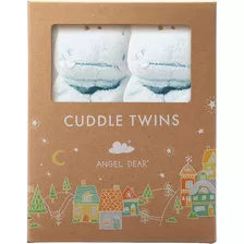 Angel Dear - Blue Hippo, Cuddle Twins Blankie Set