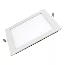 Panel Led Embutir Cuadrado 12w Luz Fria Spot 220v Pack X10 Color Blanco