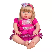 Boneca Loira Reborn Baby Kiss Super Promoção 