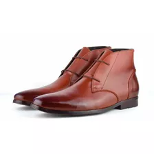 Bota Dessert Botín Piel Café P/ Hombre Casual Vestir Bocassi