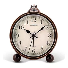 Peakeep 4 Reloj Despertador Analógico Retro Antiguo Con Pil