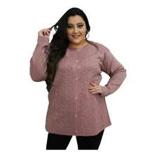 Casaco Feminino Cardigã De Tricô Lã Moda Plusize Gg/xg.