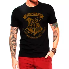 Camiseta Harry Potter Hogwarts Brasão Gryffindor Slytherin