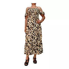 Vestido Leopard Elastizado Parte Superior - Modvakam
