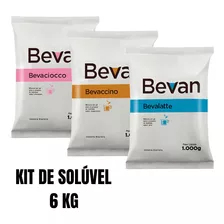 6 Kg Bevan Solúvel Leite, Chocolate, Cappuccino