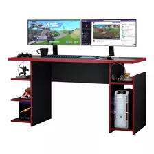 Mesa Computador Office Nt 2065 Preto/vermelho - Notável