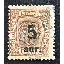 Islandia, Sello Yv 98 5 Aur Reyes Corona 1921 Usado L18162
