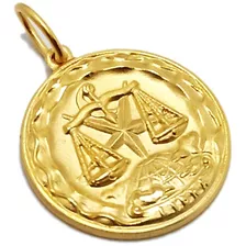 Medalla Signo Zodíaco - Libra - Plaqué Oro 21k - 22mm