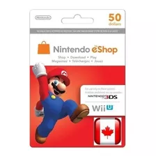 Cartão Nintendo Eshop Canadá 50 Dólares - Código Eshop 