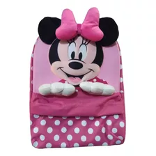 Mochila Minnie Mouse Disney Con Manitos 3d Color Fuscia