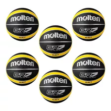 Kit 6 Bola(s) Basquete Molten Rubber Cover Gr7 Preto/amarelo