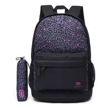 Mochila Ecko Feminina Ek2131 17 Litros Cor Preto/rosa