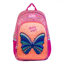 Mochila Escolar Grande Chenson Original Happy Girl Reforzada, Diseño De Mariposa 3d Termoformada Portatablet Primaria Y Secundaria Regreso A Clases