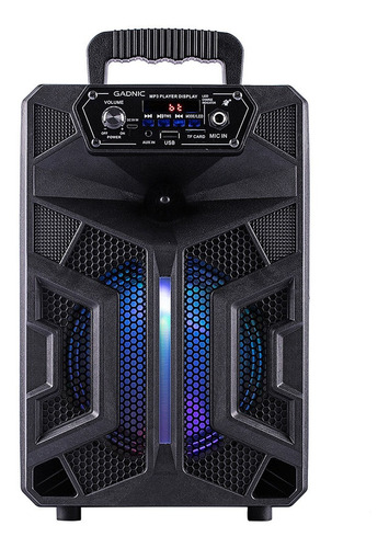 Parlante Gadnic Xbs34 Bluetooth Portatil Tws Usb Juego De Luces Led Radio Fm Con Manija Karaoke Cargador 2500w